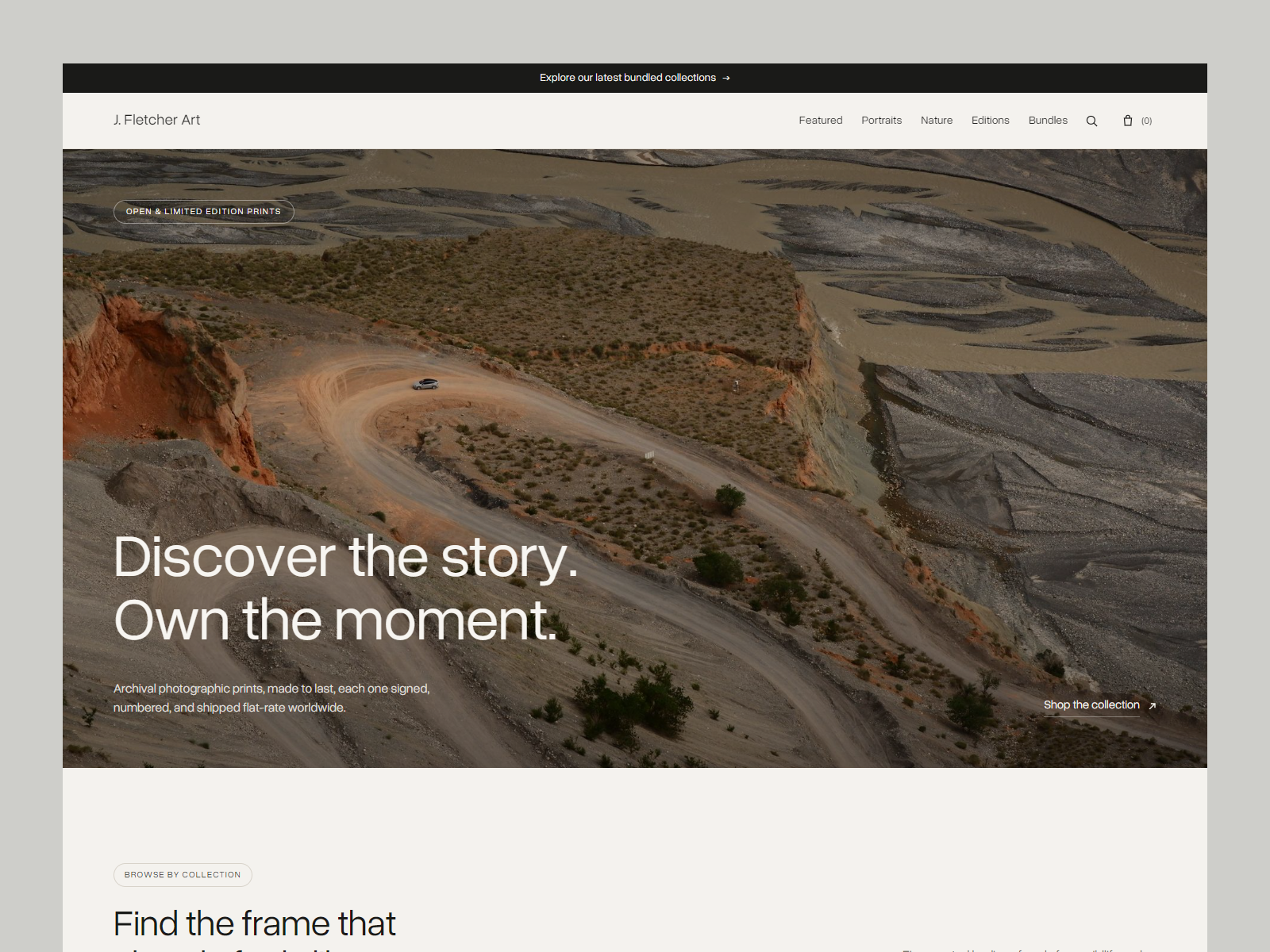 J. Fletcher Art — Fine-Art Print E-commerce Redesign